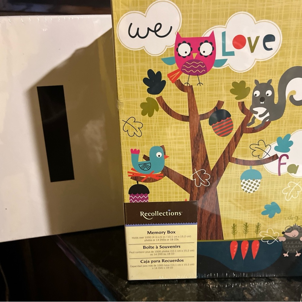 Recollections Memory Box with Owl and Tree Design/ letter Box Set